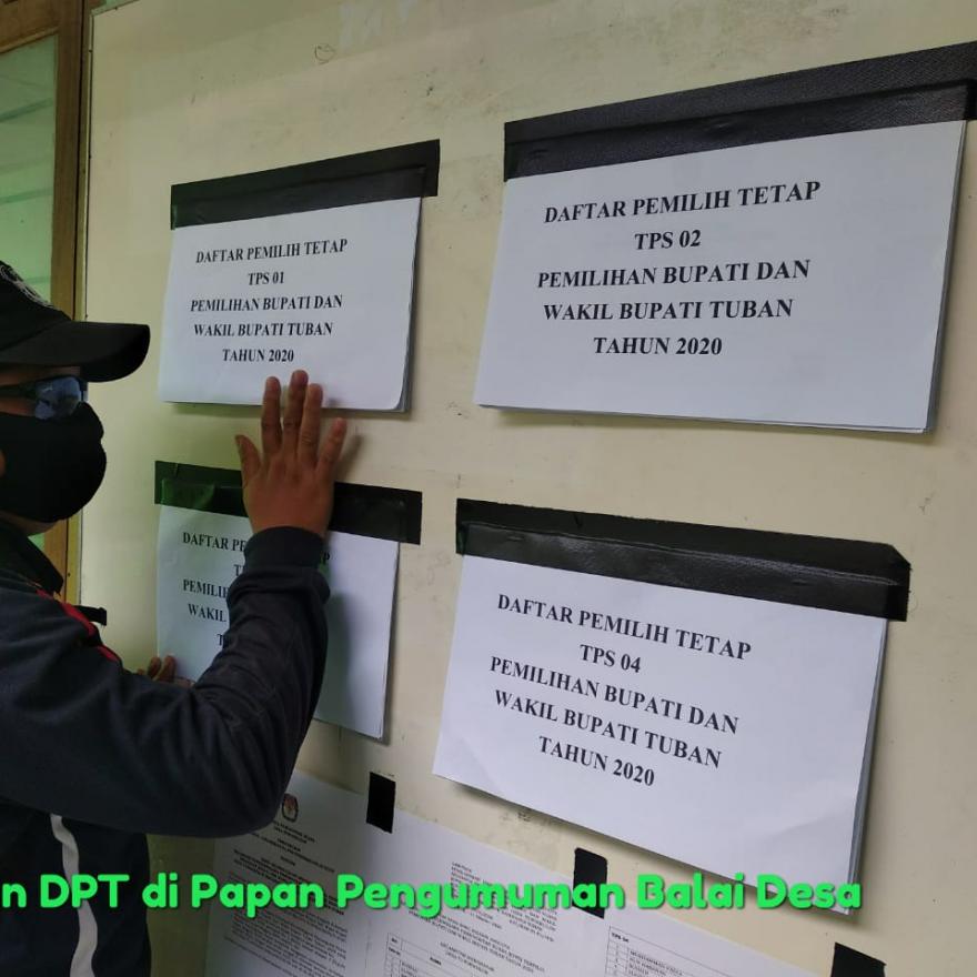 Jelang Pilbup Tuban PPS Desa Tuwirikulon Tempelkan DPT